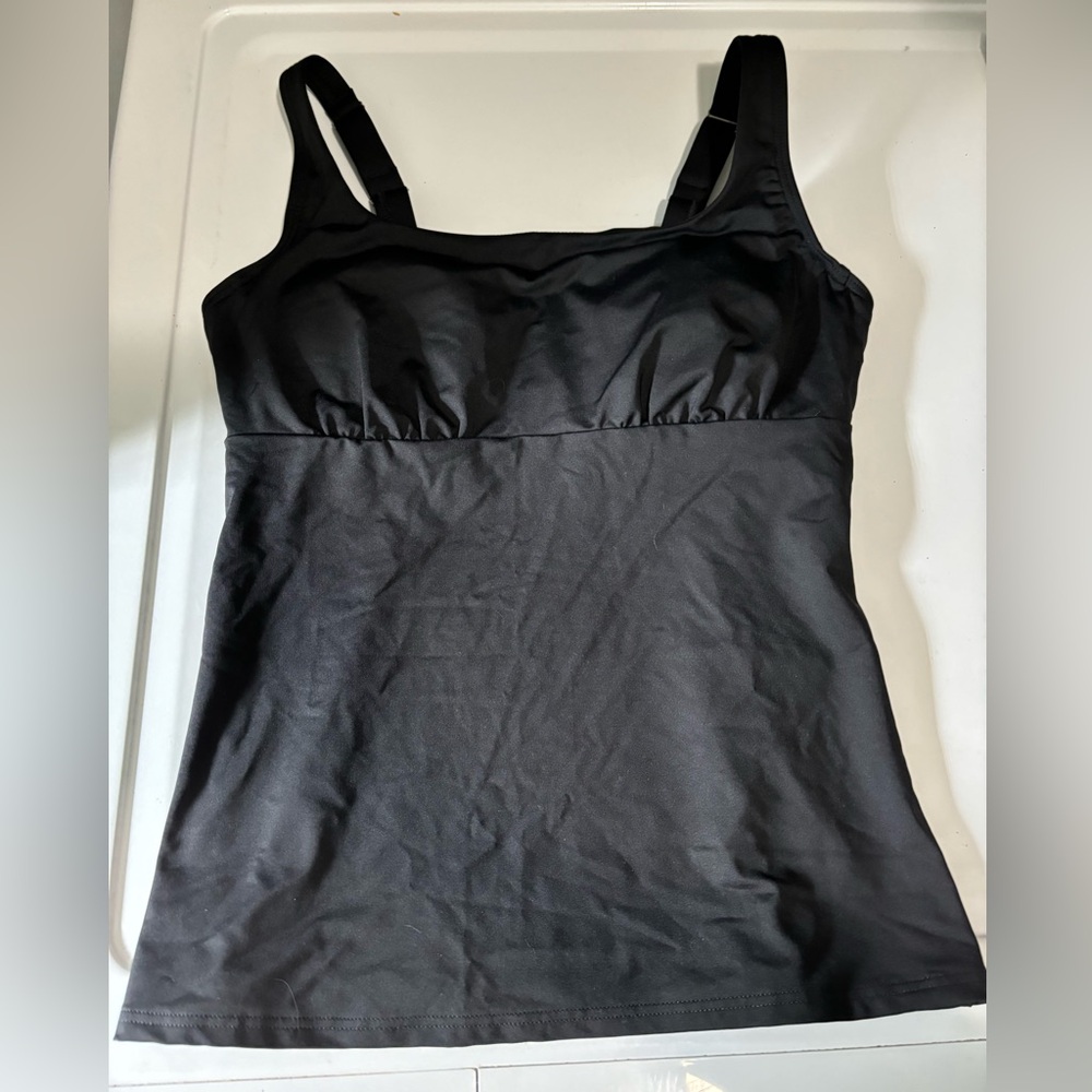 6DD lands end black bathing suit top